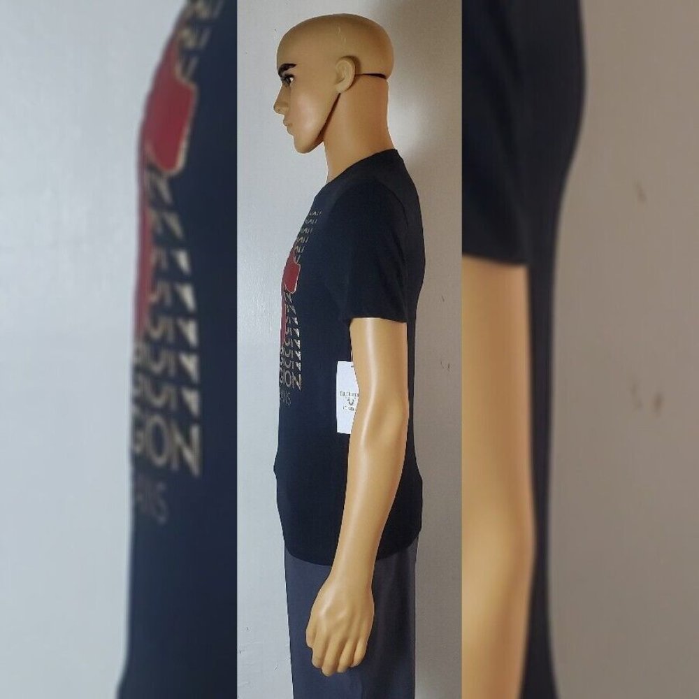 TRUE RELIGION LOUNGEWEAR GRAPHIC TSHIRT MEN'S LARGE SHOEHORSE LOGO PRINT SIZE M - Picture 3 of 7